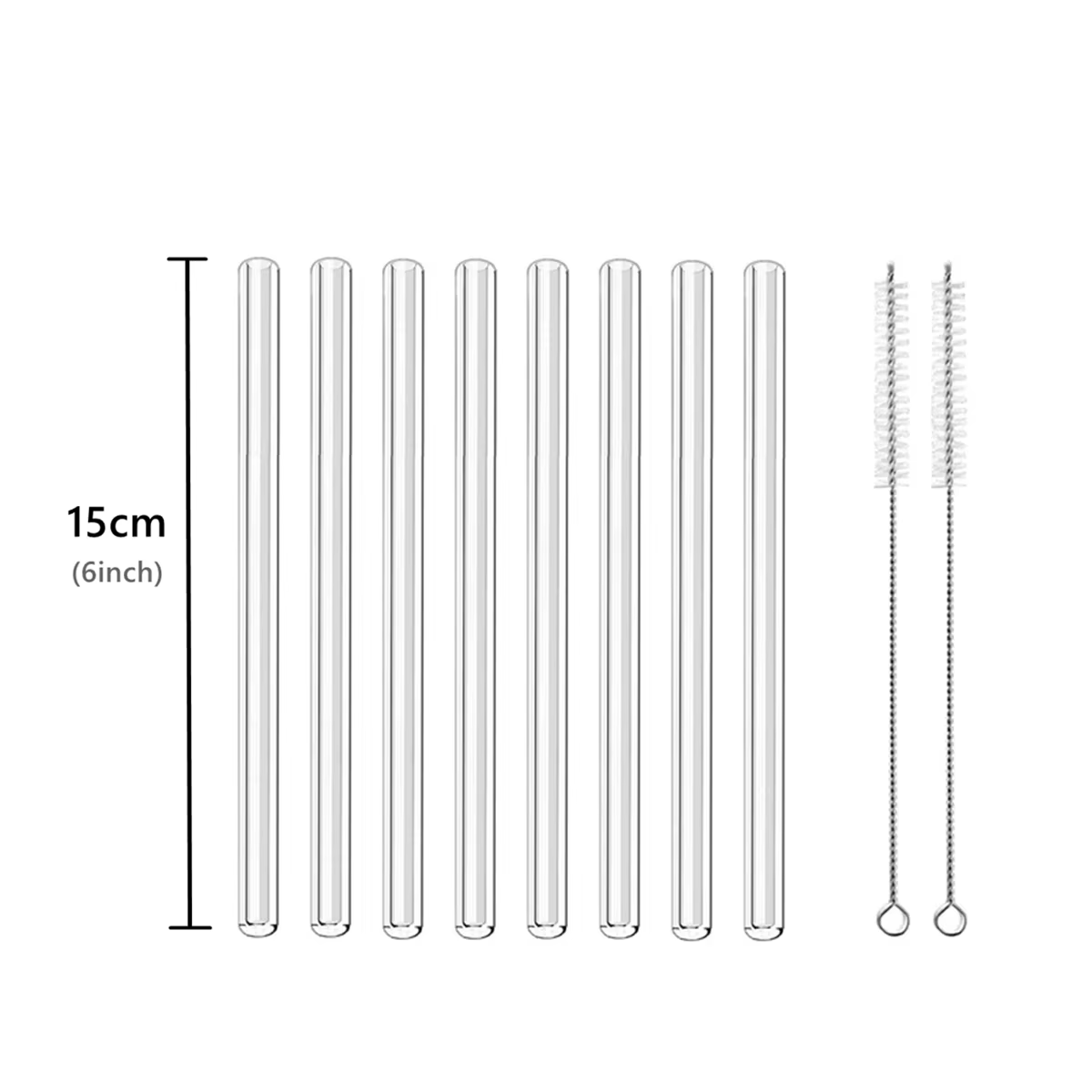 6 Pailles Courtes en Verre Coudé, Cuillère à Boire, Pailles Réutilisables pour Whisky, Cocktail, Sod
