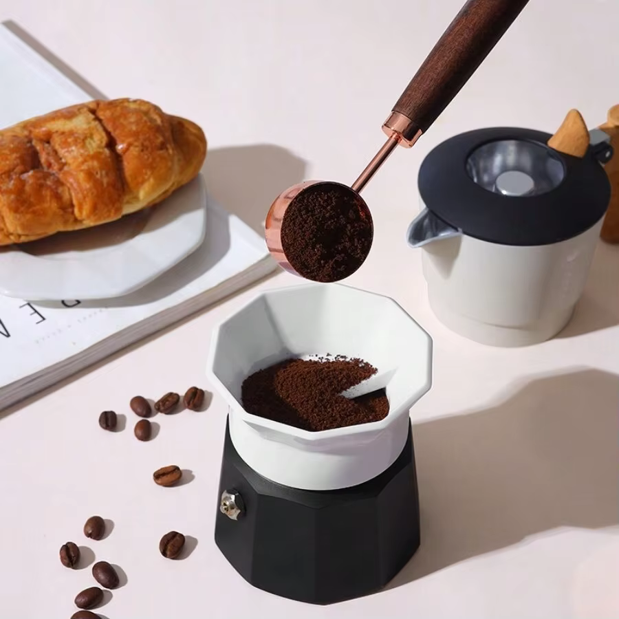 Distributeur de poudre de café moka, 1 pièce, distributeur de poudre de cafetière, anneau de récepti