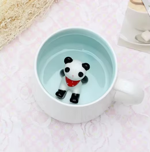 Tasses en céramique 400 ml, créatives, mignonnes, en forme d'animaux en relief, pour lait et café, t