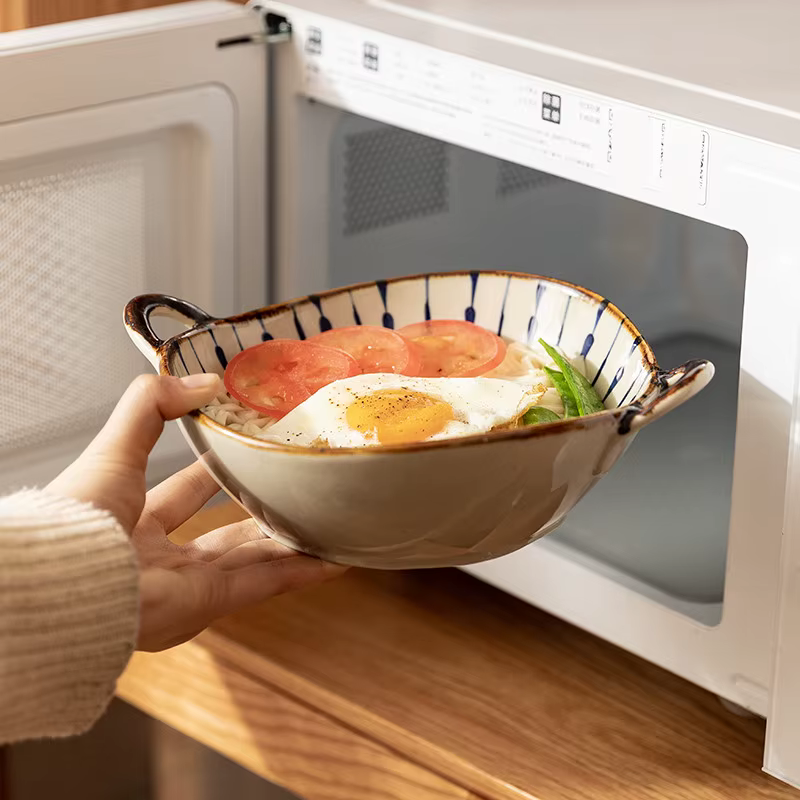 Bol à nouilles japonais de 7.5 pouces, bol à soupe en céramique avec poignée, bol à pâtes à salade,
