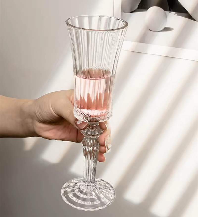 Verre à Champagne rayé rétro français, verre de cristal pour Couple, gobelet, vin, whisky, Cocktail,