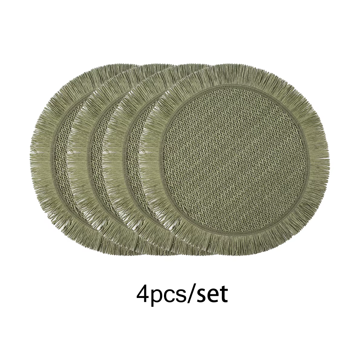 Set de 4 sets de table en papier tissé rond, set de table bohème