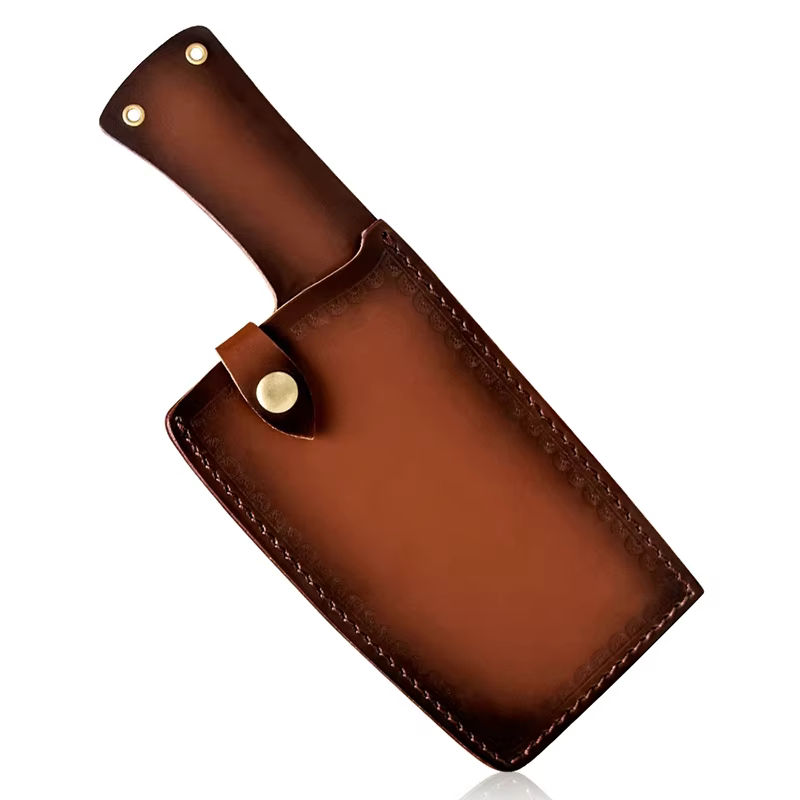 Couperet de Chef de cuisine, couteau à découper, gaine de cuir, protection de lame de tranchage, hou