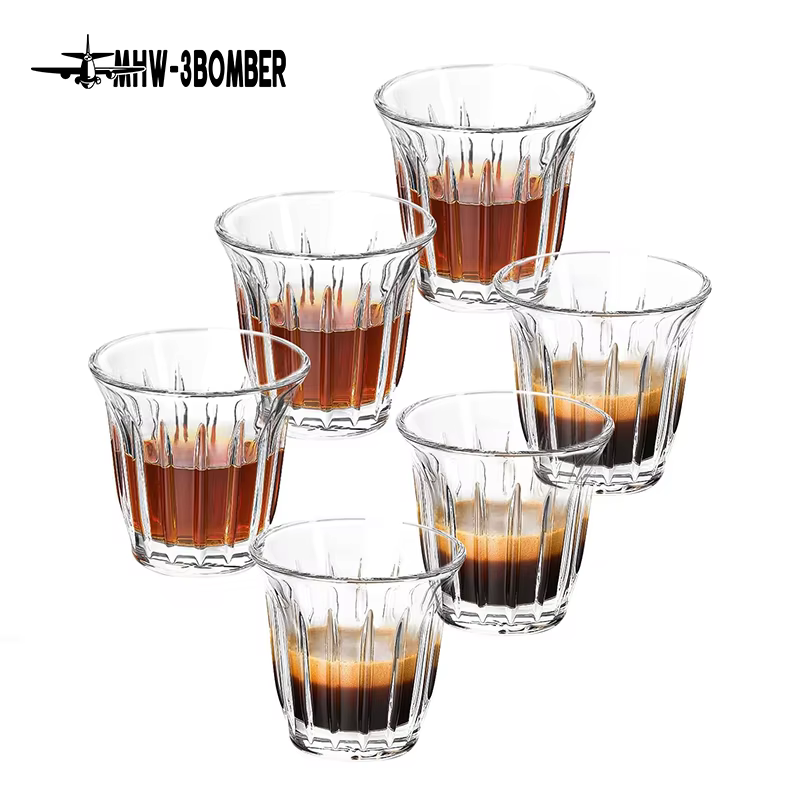MHW-3BOMBER 90ml petites tasses en verre ensemble de 6 verres à boire verres à Latte pour expresso t