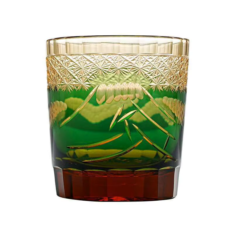 Gravure à la main japon mont Fuji Edo Kiriko verre à whisky ambre cristal verres à vin gobelet à whi