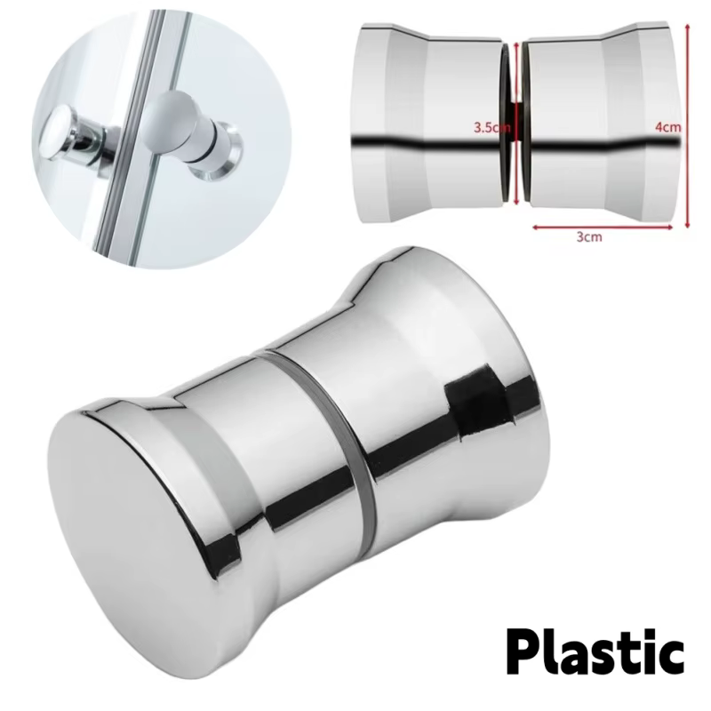 Poignée de porte de douche en verre, bouton pour portes de douche coulissantes, poignée double face,