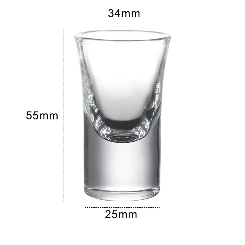Ensemble de verres transparents de 15ml, 6 pièces, verre à liqueur à fond épais, tasses à balles, pe
