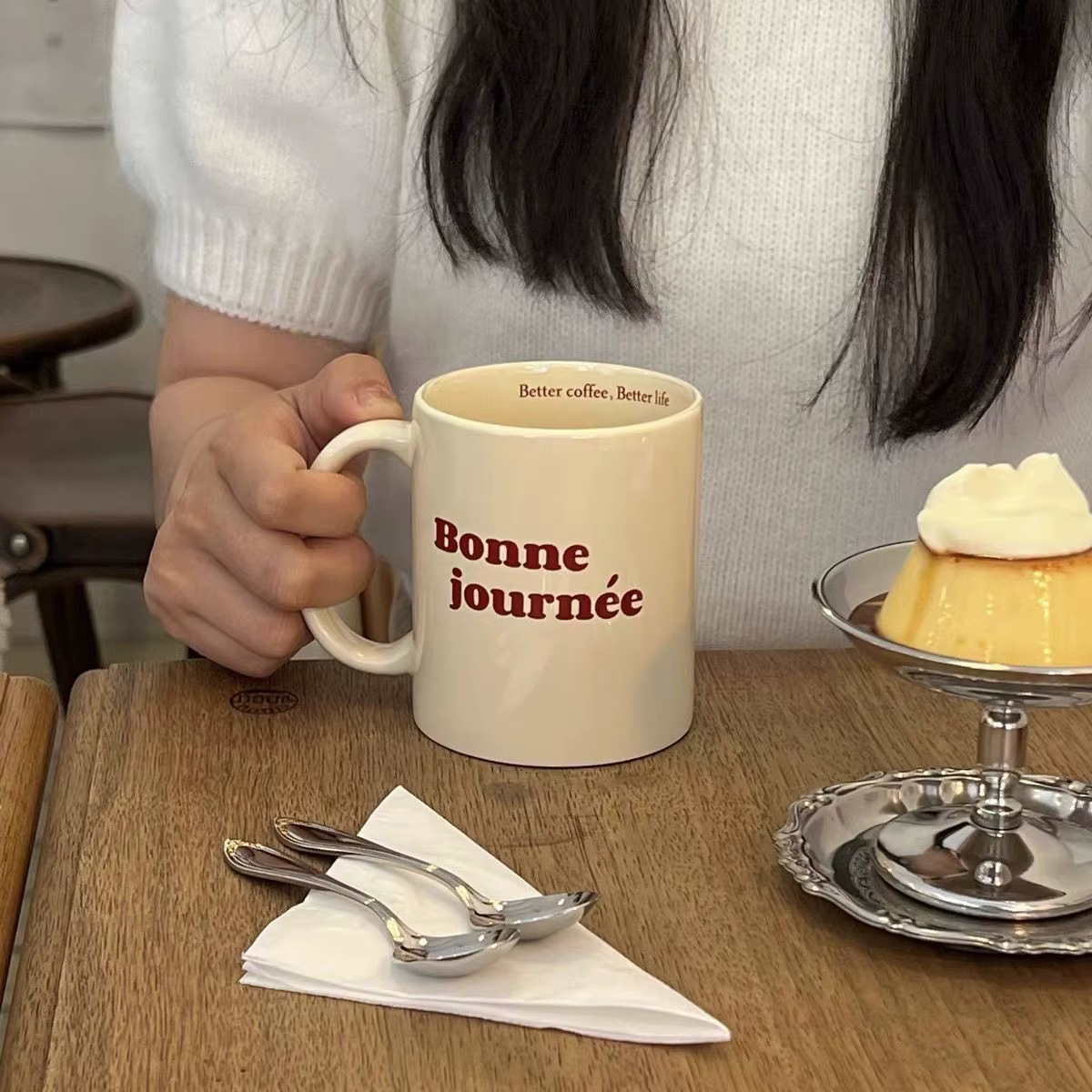 Tasse en céramique de Style français de couple, tasse de petit déjeuner, tasse de lait d'avoine, tas