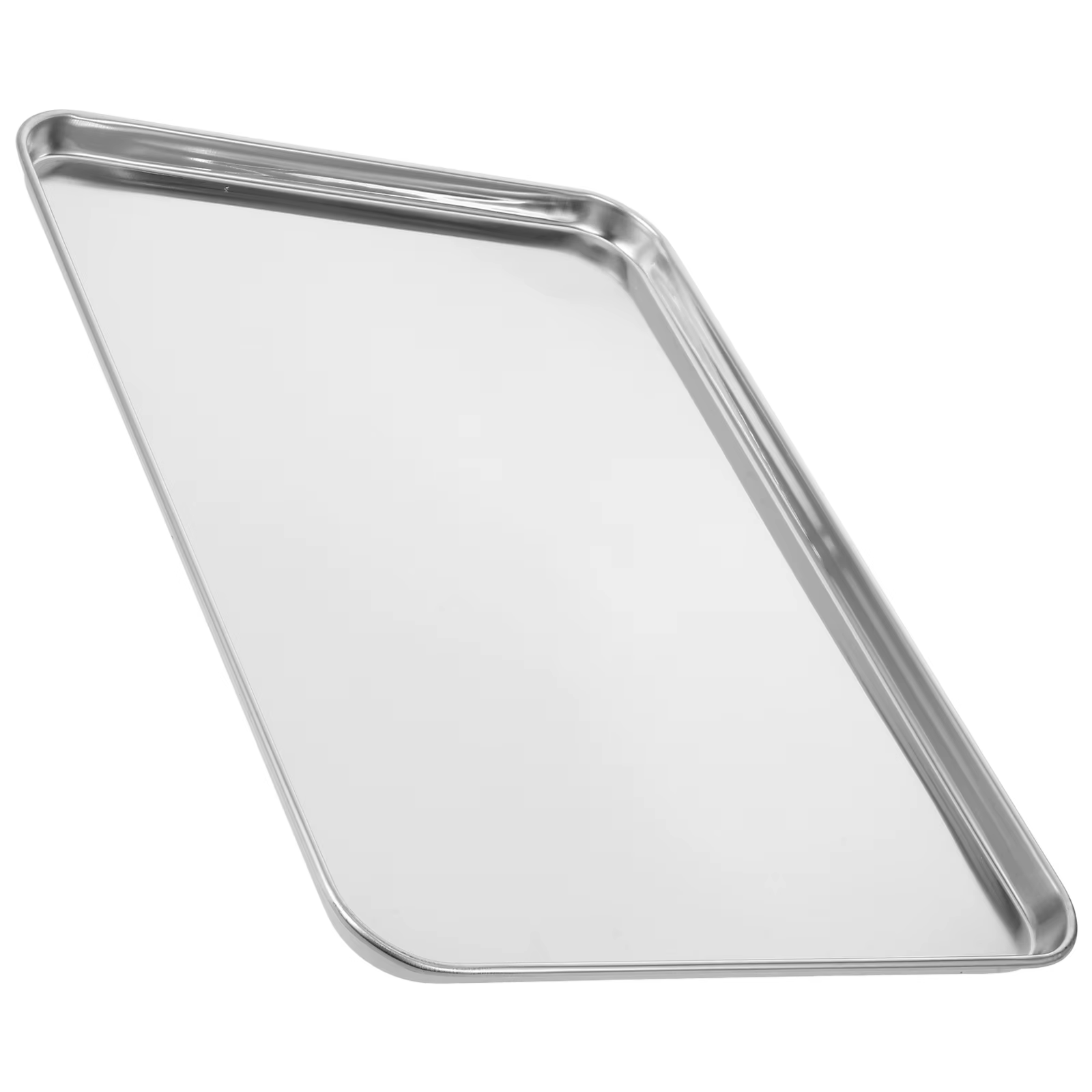 Plateau rectangulaire en acier inoxydable 35x25cm, plateau de service alimentaire, assiette de range