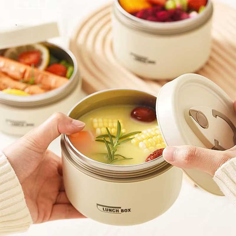 Ensemble de récipients à déjeuner isolés portables avec boîte à déjeuner thermique 3 récipients à dé