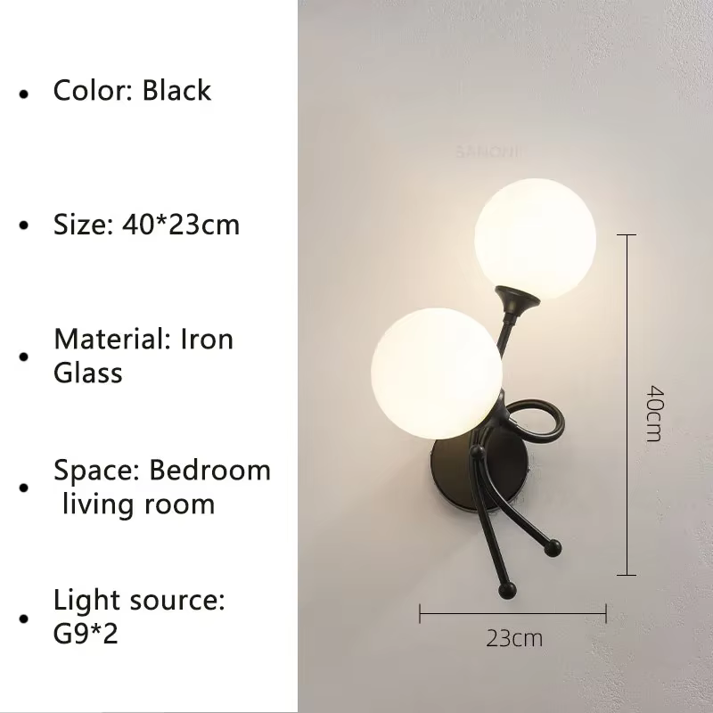 Applique Murale en Verre au Design Nordique Moderne, Luminaire Décoratif d'Nik, Idéal pour une Chamb