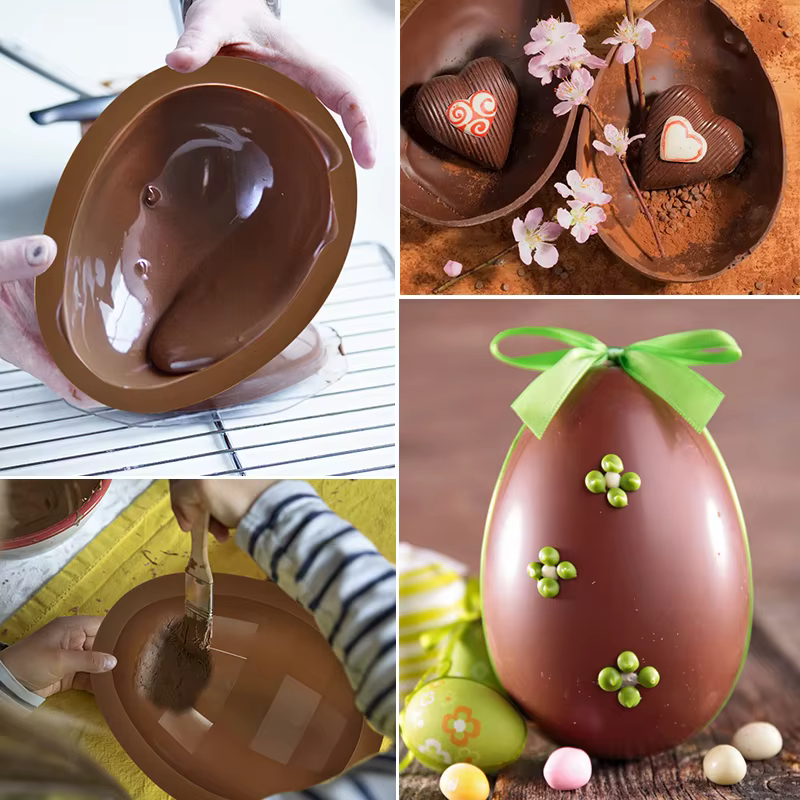 Moule à gâteau en silicone en forme de demi-sphère pour œufs de pâques, zone de cuisson faite maison