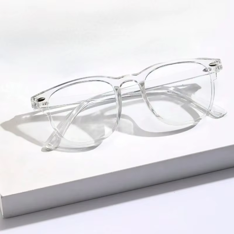 Lunettes transparentes à monture carrée en plastique, tendance, Anti-lumière bleue, accessoires pour
