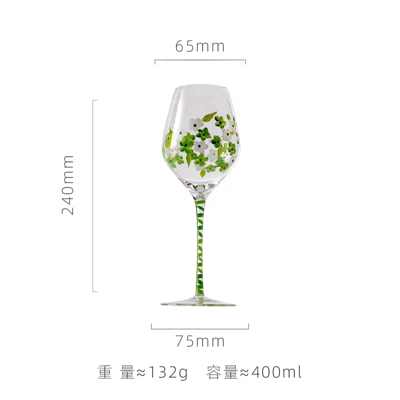 Verres à Champagne Vintage peints à la main, gobelet tournesol tulipe flamant rose motif tasse à vin