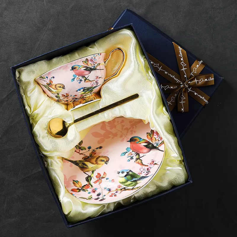 Ensemble de tasses à café européennes, soucoupe en porcelaine tendre, céramique domestique, thé de l