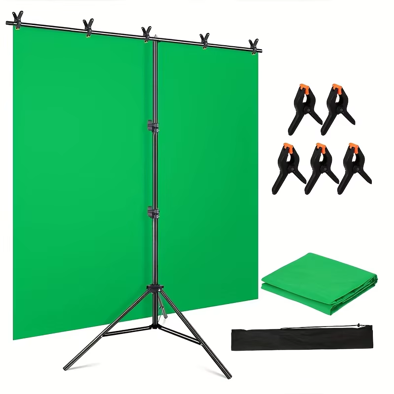 Kit d'arrière-plan pour écran vert avec support, toile de fond pour écran vert avec support, fond po