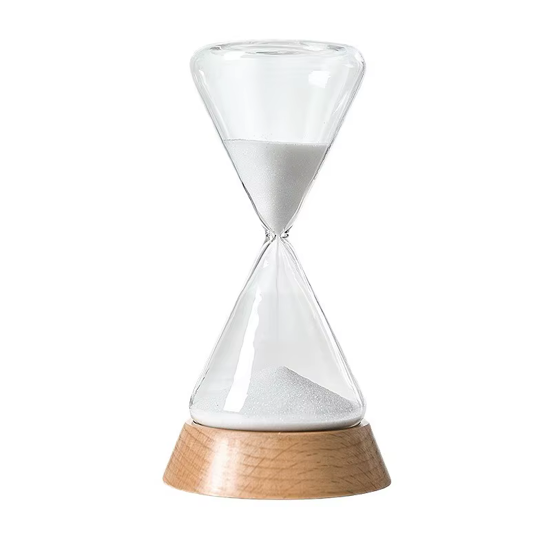 Sablier nordique en verre avec Base en bois, décoration de la maison, artisanat, cadeau, ornement de