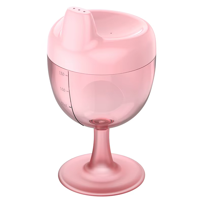 Gobelet à bec verseur en forme de verre à vin, nouveauté, avec couvercle, 150 ml, biberon d'apprenti