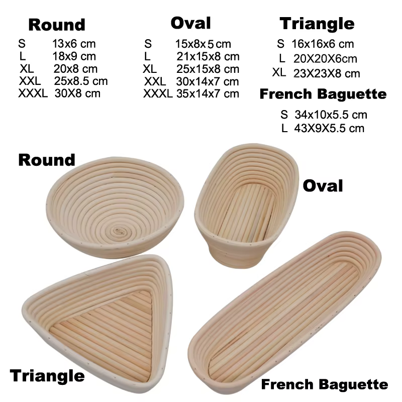 UPORS panier à pain en rotin ovale naturel rotin pâte en osier Fermentation levain Banneton panier à
