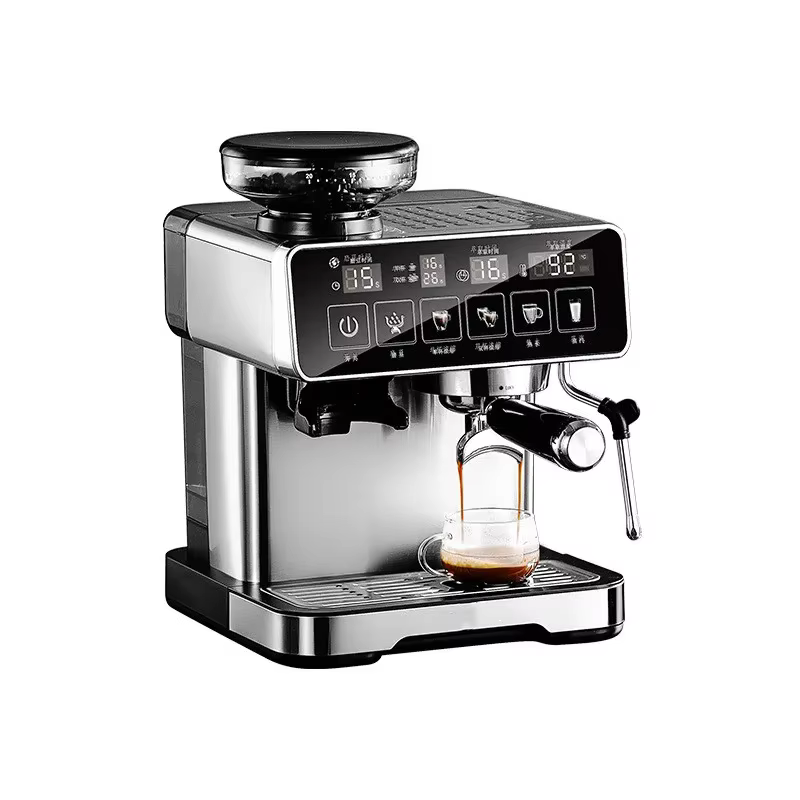 Machine à expresso 20 bars avec mousseur à lait – Cafetière entièrement automatique, moulin intégré,