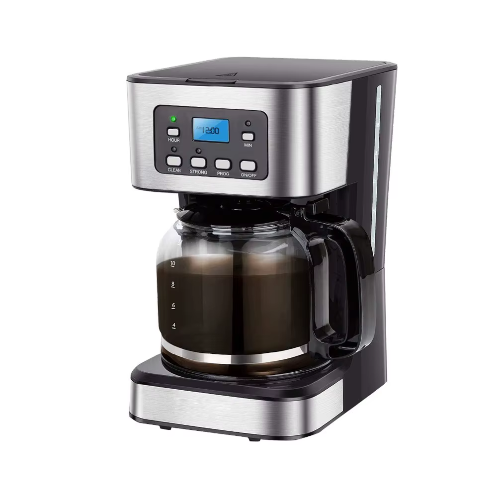 Cafetière goutte à goutte programmable 1,5 L – Minuterie 24 heures et maintien automatique au chaud,