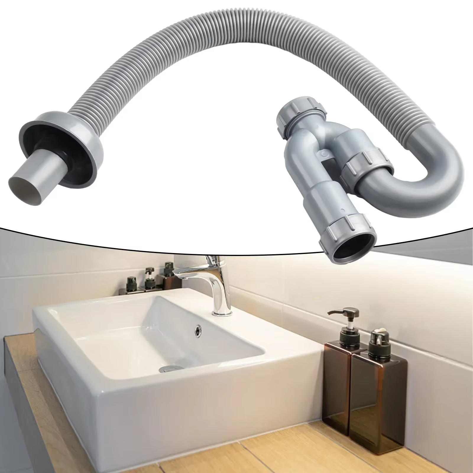 Tuyau de Vidange en Forme de U pour Évier de Cuisine, Filtre de Proximité d'Évier, Égout, Dépistolet
