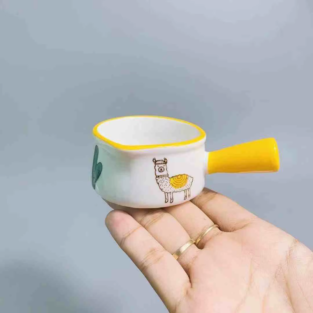 Mini pot à lait en céramique avec poignée, plat d'assaisonnement au café et au lait, tasse à lait cr