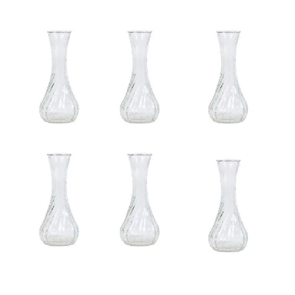 Lot de 6 mini-vases en verre transparents pour décoration de table, style vintage, pour culture hydr