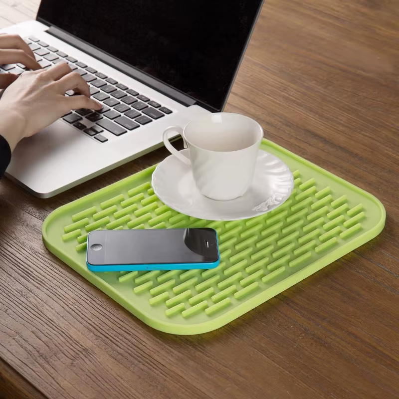 Coussin isolant Anti-chaleur en Silicone, dessous de verre carré antidérapant, vaisselle, tapis de P