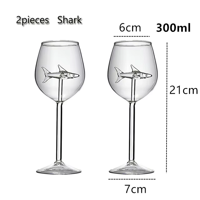 Carafe à verres à vin requin Kawaii, tasses de barman, cocktail à boire, bière, verres à whisky, 300