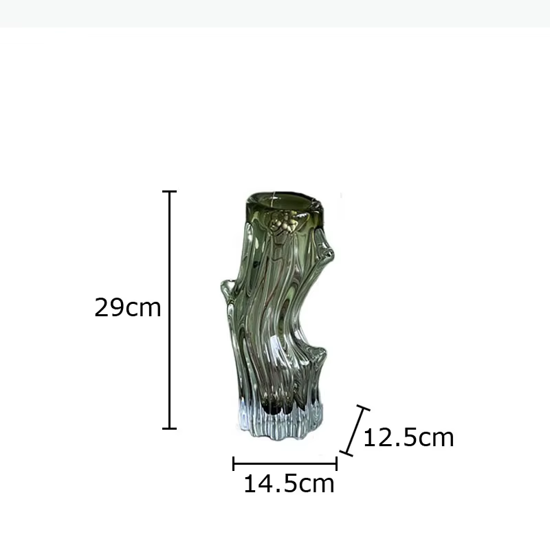 Vase en verre transparent en forme de tronc d'arbre, décoration de bureau, arrangement floral, pots 