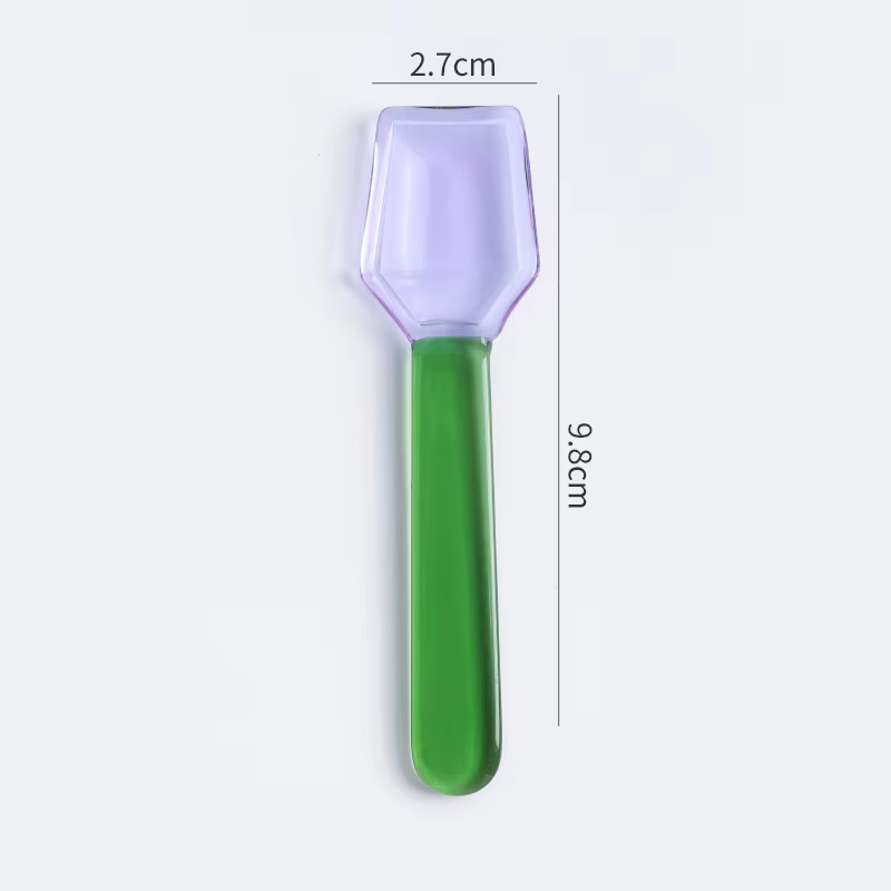Petite cuillère en verre à Dessert créative, résistante à la chaleur, couleur créative, mignonne cui