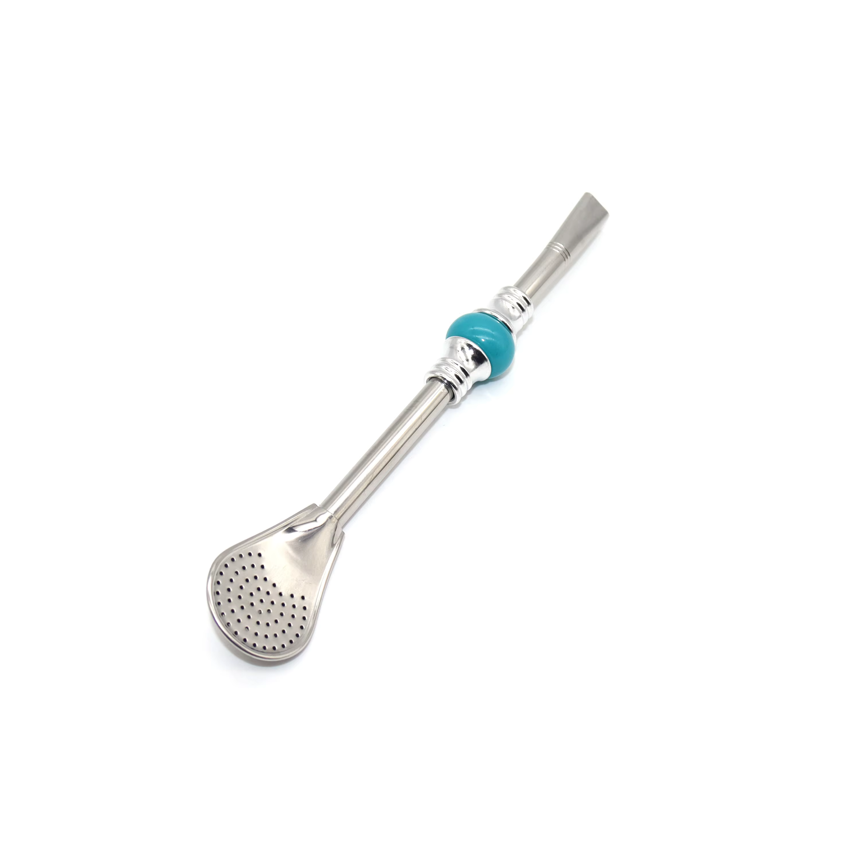 Cuillère à paille en acier inoxydable 304, 16cm 19cm, perle colorée, filtre à thé, Yerba Mate Bombil