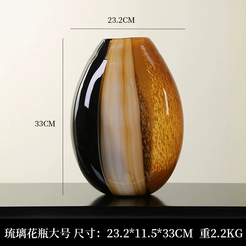 Vase en Verre Simple Moderne de Couleur Assortie, Décoration Artistique de Luxe, pour Salon, Peut êt