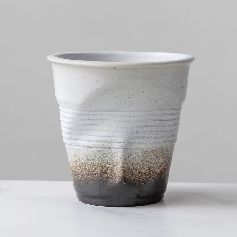 Tasse à café en poterie brute, tasse à lait créative, tasse à latte en céramique irrégulière, tasse 
