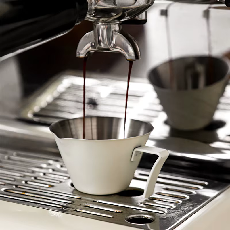 Tasse d'extraction d'espresso 100ML, en acier inoxydable 304, avec échelle, épaisse, onces exquises,