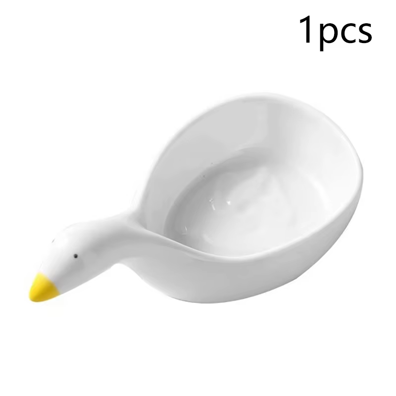 Plats en plastique en forme de lapin d'oie, Mini bols à crème, vaisselle Design Adorable pour le thé