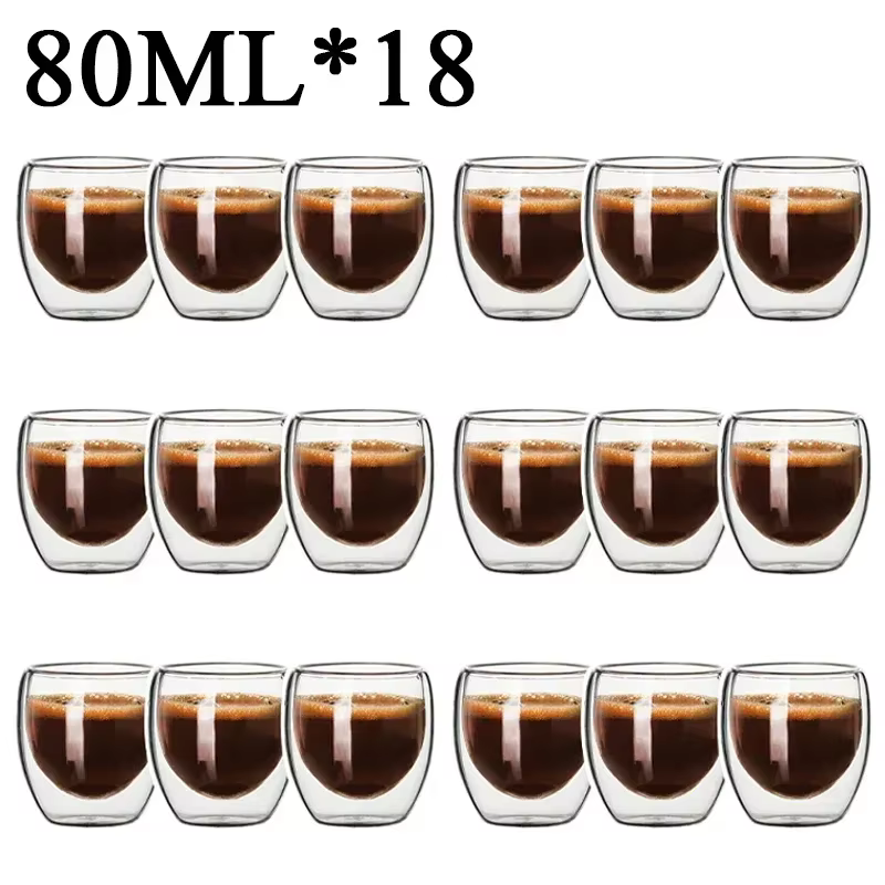 Tasse en verre Borosilicate à Double paroi, résistante à la chaleur, pour thé, lait, jus, café, eau,