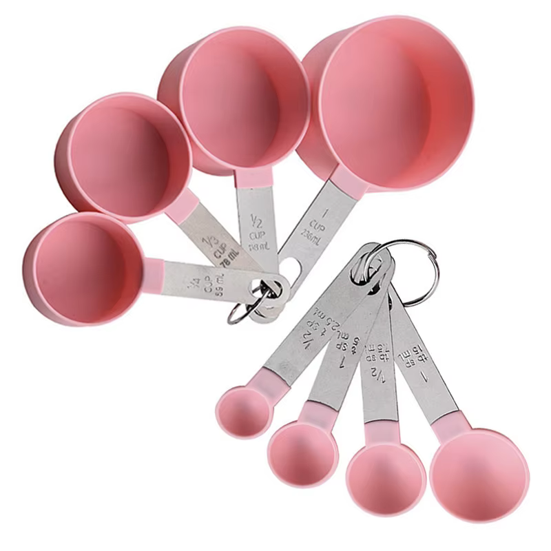Ensemble de tasses à mesurer et cuillères, tasses à mesurer gigognes empilables avec poignée en acie