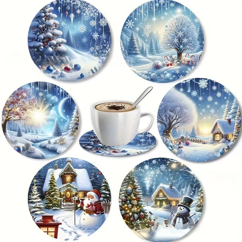 Nouveau dessin animé fleur en bois tasse à café dessous de verre cuisine café lait thé bar décoratio