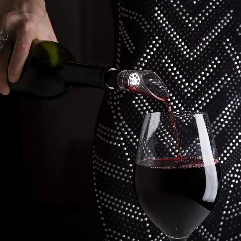 Aérateur de vin verseur décanteur bouteilles d'alcool bouchon bec verseur de vin en cristal de quali