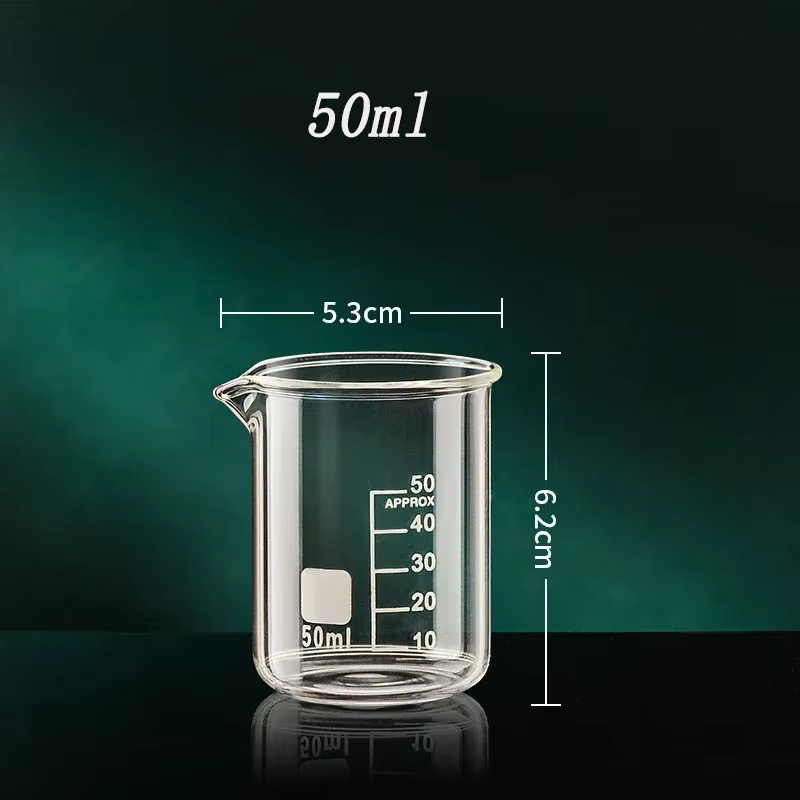 Tasse à mesurer en verre à haute teneur en Borosilicate, tasse à échelle transparente, bécher de lab