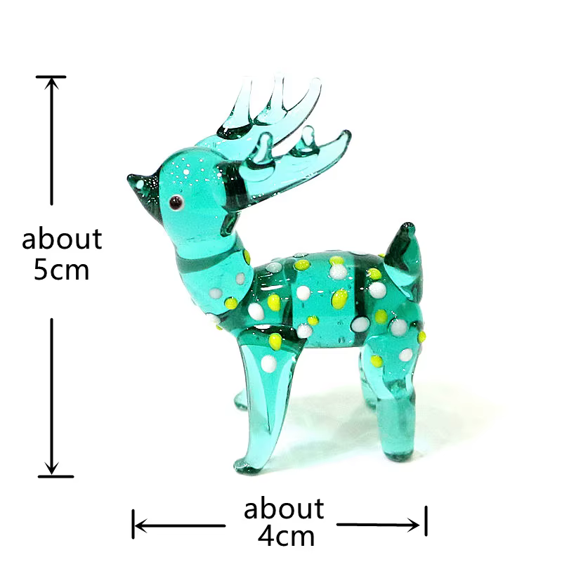 Figurine en verre de cerf de noël personnalisé mignon, décoration de maison, ornement artisanal, Tab