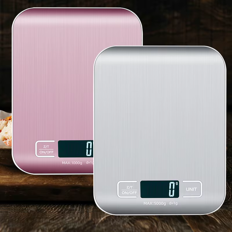 Balance de cuisine numérique 5kg/10kg, chargement USB, balances électroniques en acier inoxydable, b