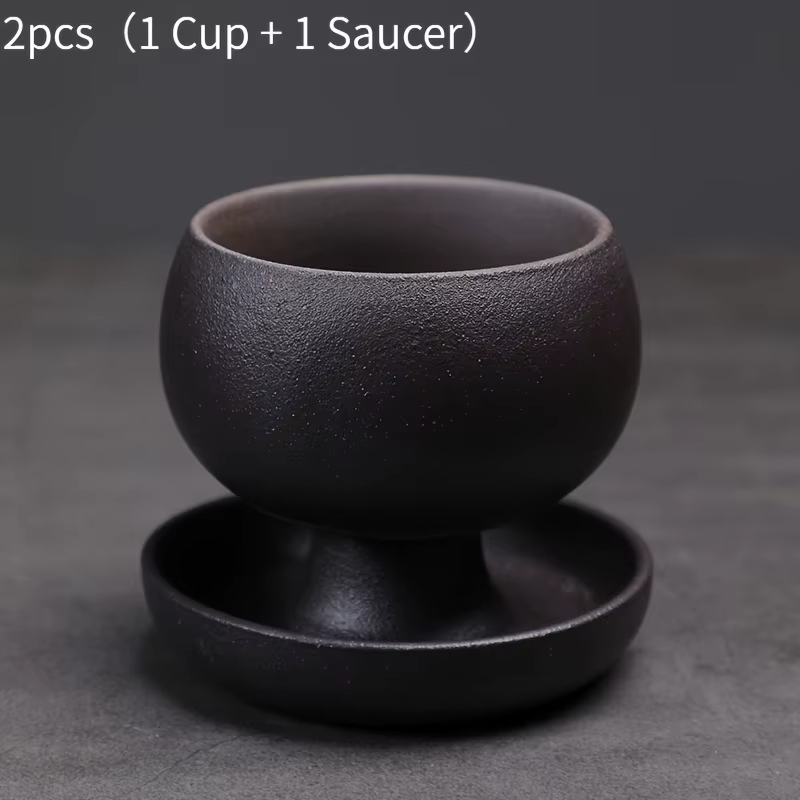 2 tasses à café en céramique de 150 ml avec soucoupes, tasses à thé réutilisables, tasses à boisson