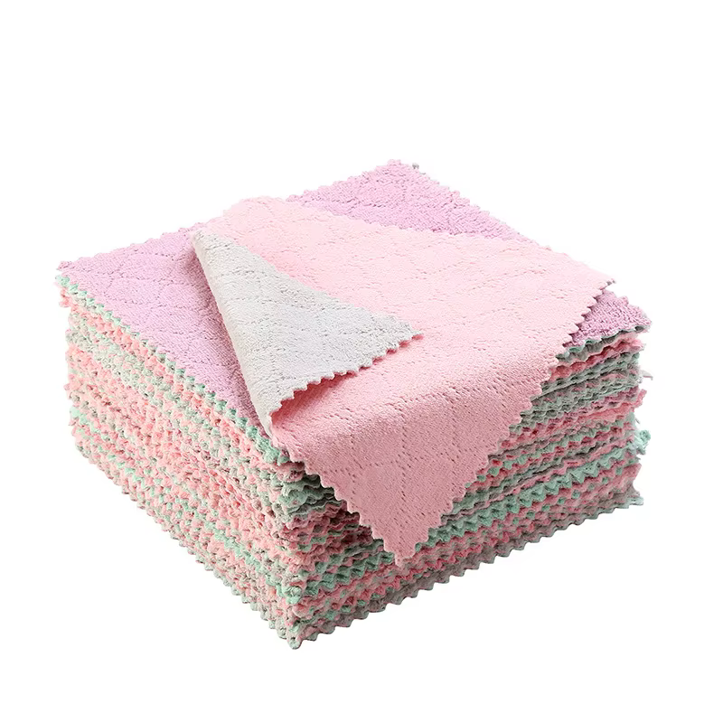 Chiffons de nettoyage de la vaisselle, cuisine domestique, torchons en velours, vaisselle très absor