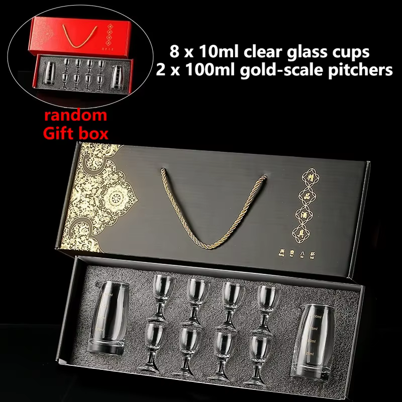 Ensemble de verres à vin en verre de cristal, ensemble de tasses courtes, distributeur de vin en ver