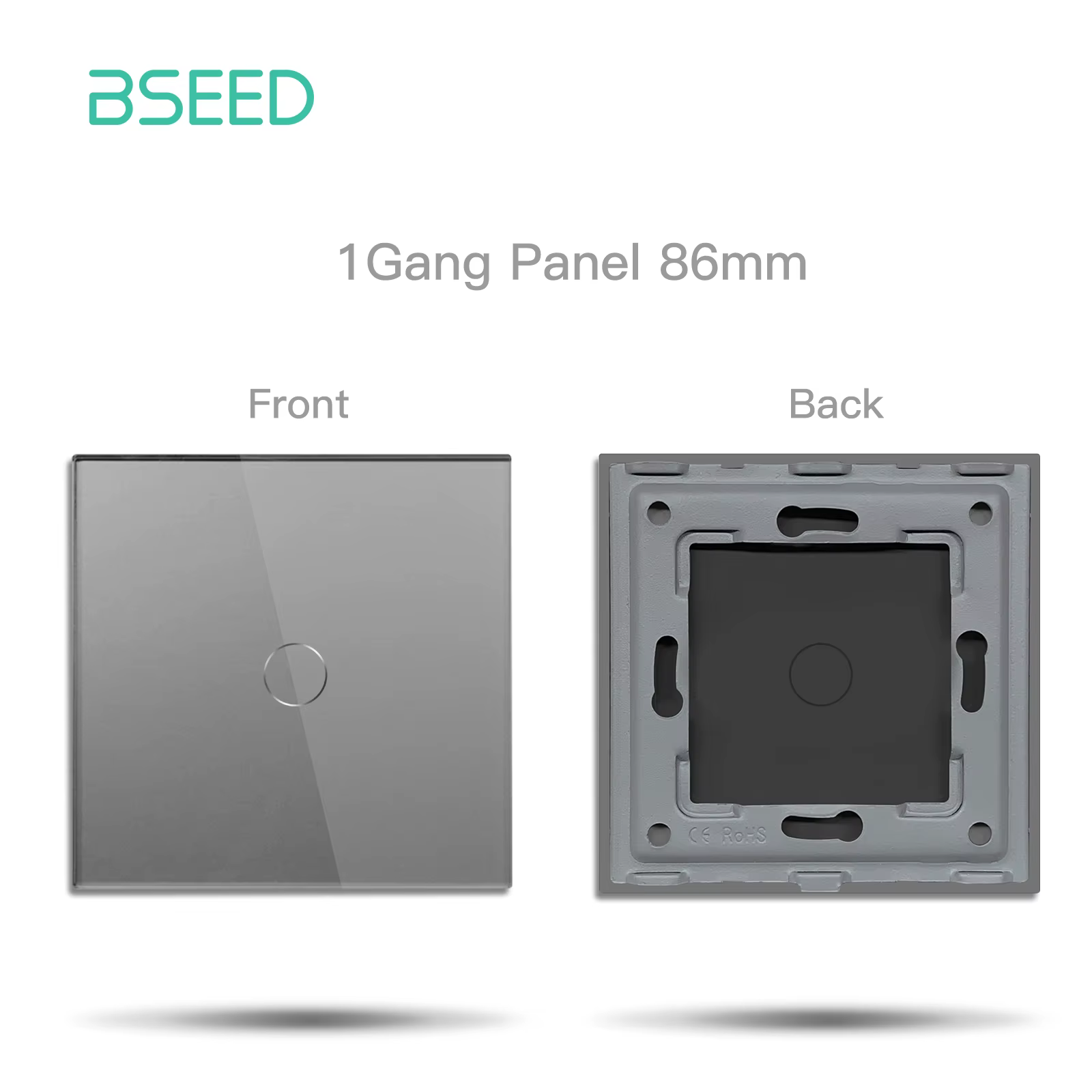 BSEED – panneau unique en verre de cristal perlé, norme européenne, 86mm, avec cadre en métal, blanc