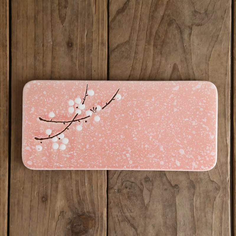 Assiettes rectangulaires en céramique de style japonais, couleur sous-glaçure, plats à sushi, assiet