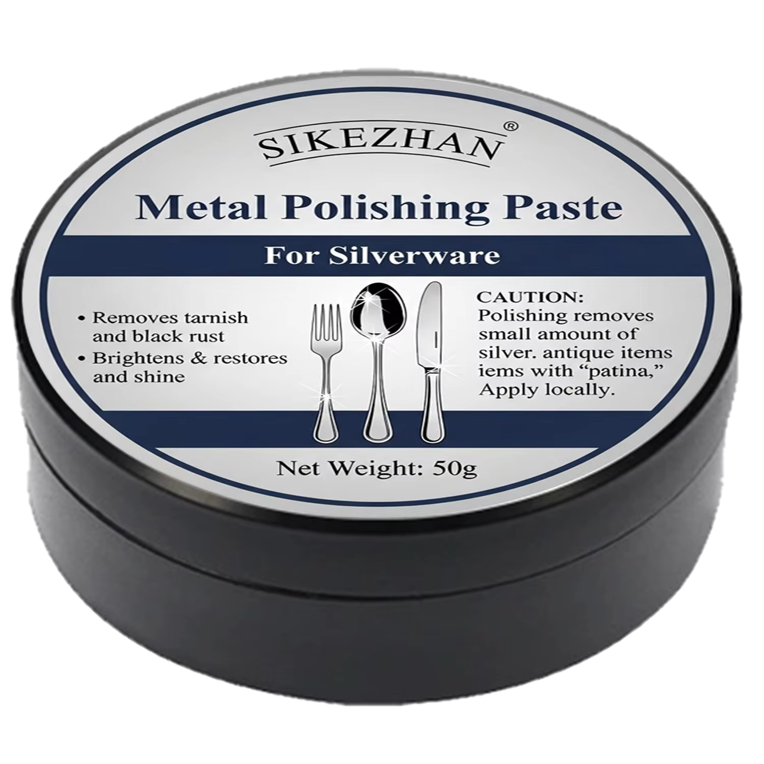 Pâte de polissage pour argent – Dissolvant de ternissement pour couverts, plateaux et chandeliers pl